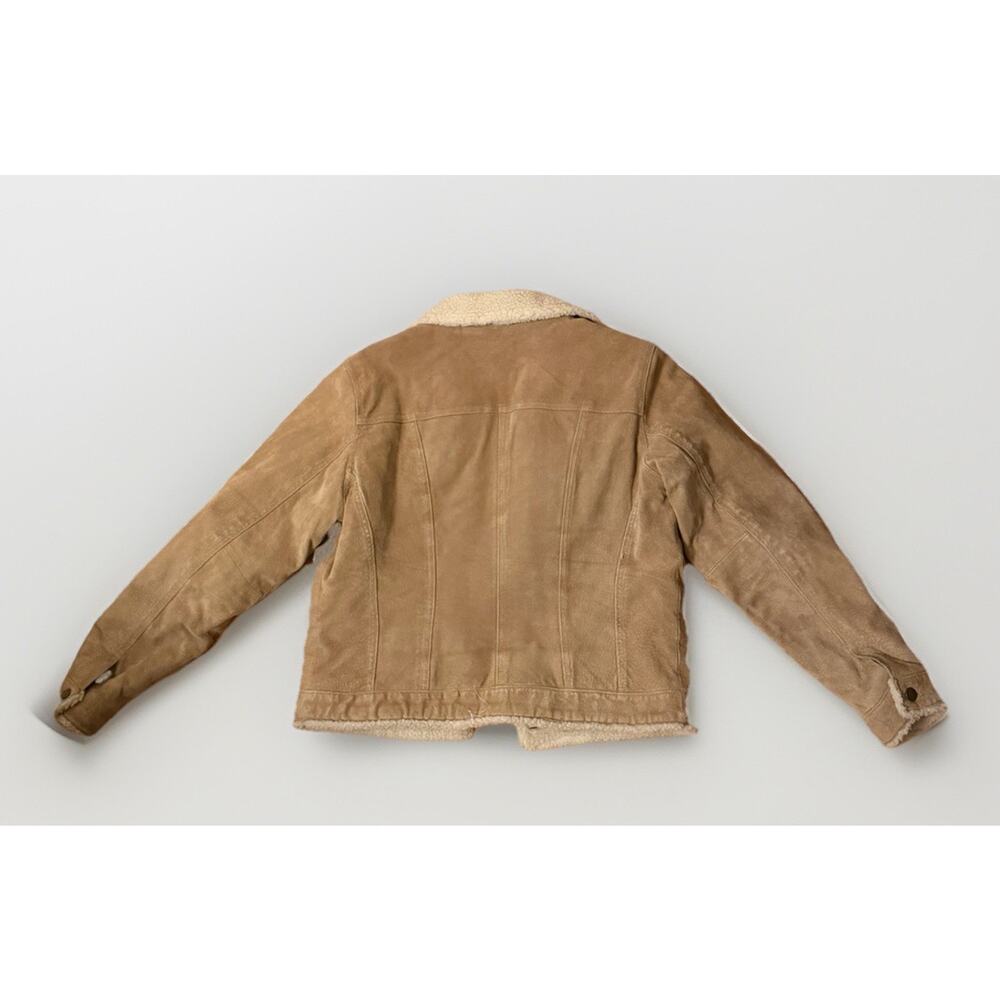 Suede Sherpa Trucker Jacket St Johns Bay Women’s Size Small FAST SHIP 3334-8 - Picture 2 of 9